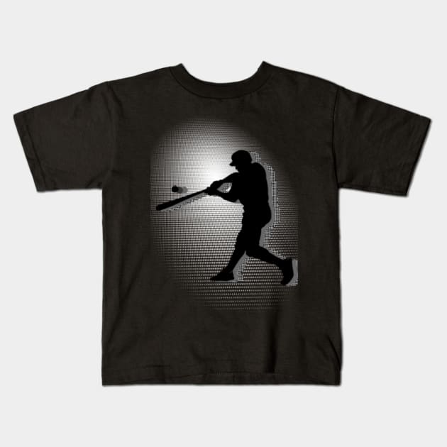 Baseball Player Hitting Ball Sports Kids T-Shirt by letnothingstopyou